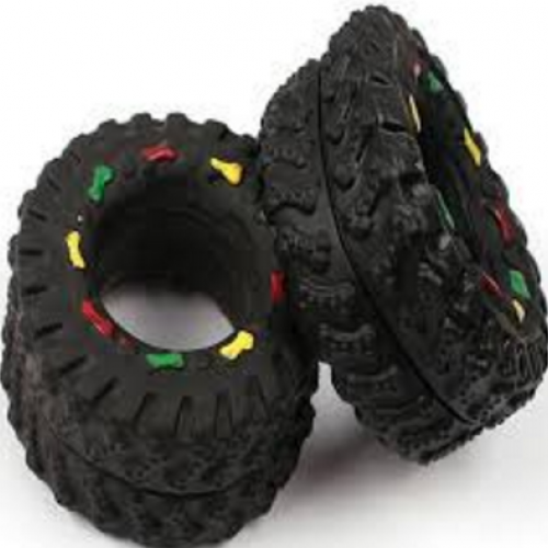 Tire Shape Pet Dog Toy Puppy Cat Chews Squeaky Rubber