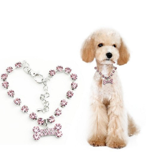 Stainless steel bones crystal pet accessories