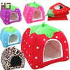 Pet Dog Cat Bed Houses Lovely Polka Dots Warm Doggy Kennel Nest Tent